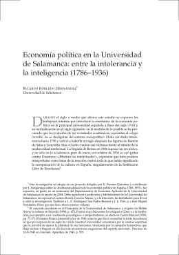 Economía política en la Universidad de Salamanca: entre