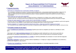 Seguro de Responsabilidad Civil Profesional ASALARIADOS Y/O