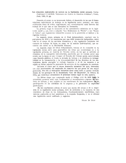 Las relaciones individuales de trabajo en la. legislación social