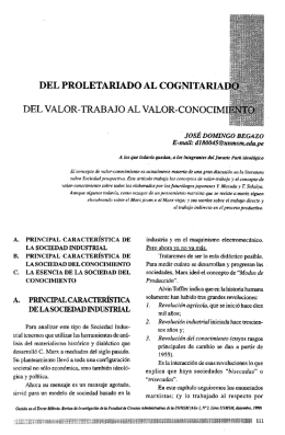 del proletariado al cognitaria i del valor-trabajo al valor