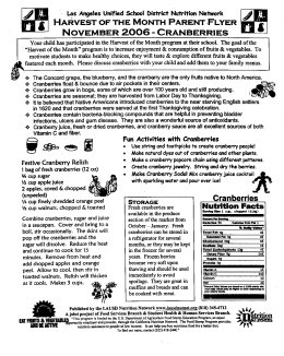 HARVEST OF THE MONTH.PARENTFLYER ` a, .