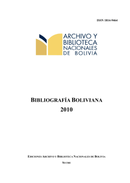 2010 - Asociacion de Estudios Bolivianos / Bolivian Studies