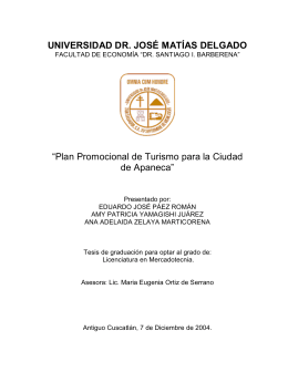 Plan Promocional de Turismo para la Ciudad de Apaneca