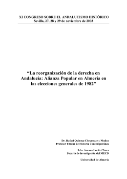 “La reorganización de la derecha en Andalucía: Alianza Popular en