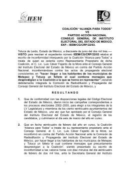 coalición “alianza para todos” - Instituto Electoral del Estado de