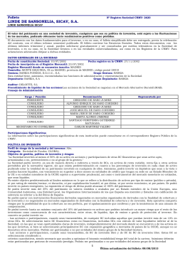 LINDE DE SANSONELIA, SICAV, S.A.