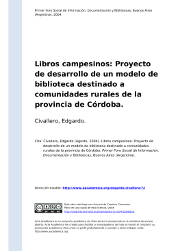 Libros campesinos: Proyecto de desarrollo de un