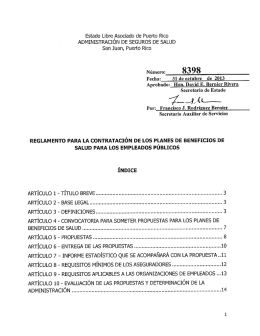 Reglamento para la Contratación de los Planes de Beneficio