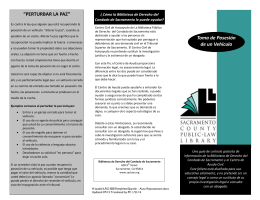 Toma de Posesión de un Vehículo - Sacramento County Public Law