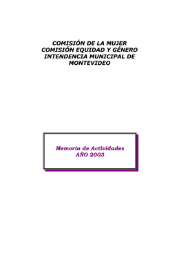 Memoria de Actividades AÑO 2003 COMISIÓN DE LA MUJER