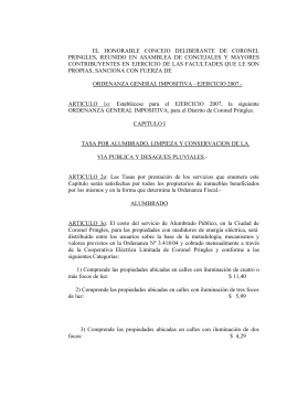 el honorable concejo deliberante de coronel pringles, reunido en