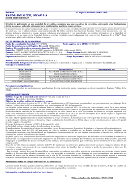 RANDE SIGLO XXI, SICAV S.A - Banco Madrid Gestión de Activos