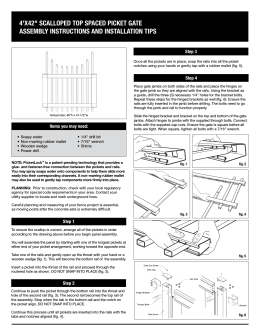 4`x42" scalloped top spaced picket gate assembly