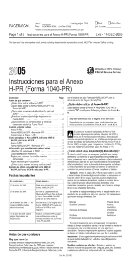 2005 Instructions for Form 1040 Schedule H (PR)
