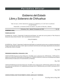 Sábado 17 de agosto 2008 - Gobierno del Estado de Chihuahua