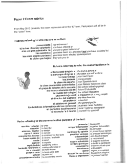 Paper 2 Exam rubrics - La clase de español de Lanksbury