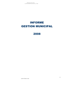 informe gestion municipal 2008 - Municipalidad de El Tabo y Las