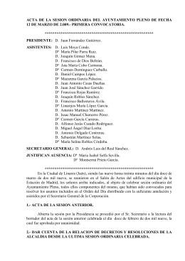 Pleno ordinario del 12 de Marzo de 2009