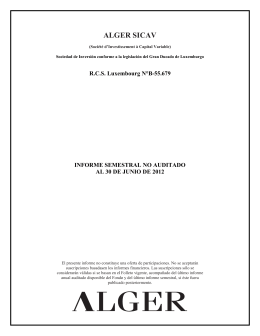 ALGER SICAV - Fundinfo.com