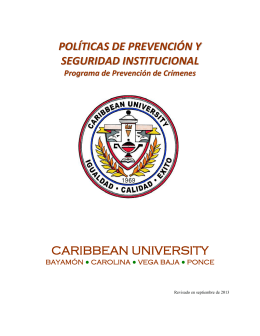 políticas de prevención y seguridad institucional caribbean university