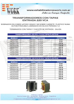 FOLLETO TRAFO 220 C TAPAS