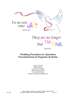 Wedding Procedures & Questions Procedimientos & Preguntas de