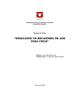 ensayando un mecanismo de adr para chile