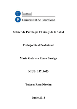 Máster de Psicología Clínica y de la Salud Trabajo Final Profesional