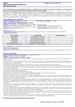 REX ROYAL BLUE, SICAV S.A. - Banco Madrid Gestión de Activos