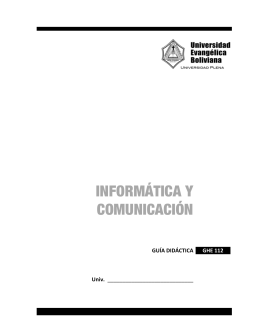 INFORMÁTICA Y COMUNICACIÓN