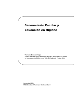 Saneamiento Escolar y Educación en Higiene