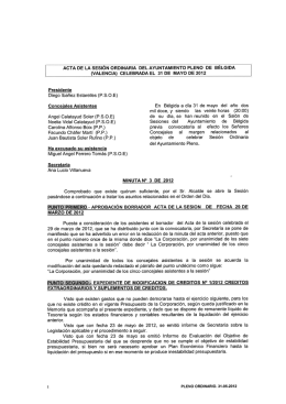 ACTA DE LA SESIÓN ORDINARIA DEL AYUNTAMIENTO PLENO
