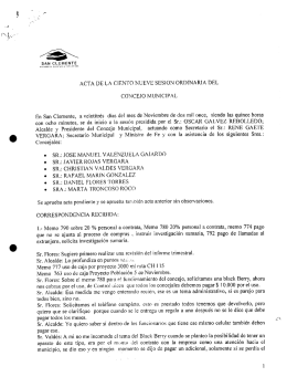 ACTA DE LA CIENTO NUEVE SESION ORDINARIA DEL CONCEJO