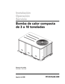 Instalación Operación Servicio Bomba de calor compacta de