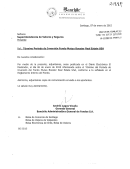 Santiago, 07 de enero de 2015 - Bolsa de Comercio de Santiago