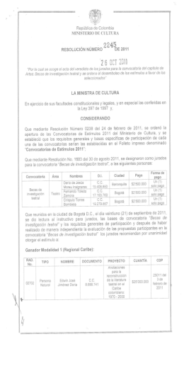 Resolución Ministerio de Cultura Tamaño: 953.21 KB