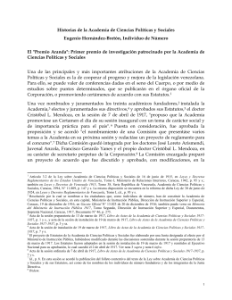 Premio Aran - Academia de Ciencias Políticas y Sociales