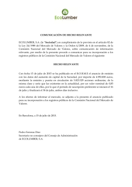 Aumentos y reducciones del capital social Publicaci&oacute;n en el