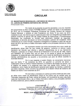 Circular IFE - Poder Judicial del Estado de Sonora