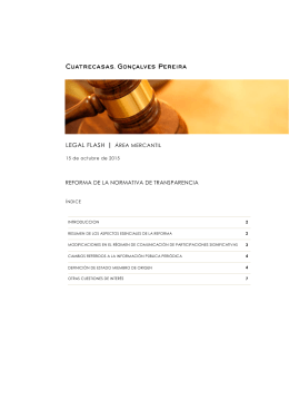 REFORMA DE LA NORMATIVA DE TRANSPARENCIA