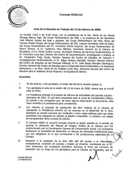 Acta de la Reunión de Trabajo del 13 de febrero de 2008