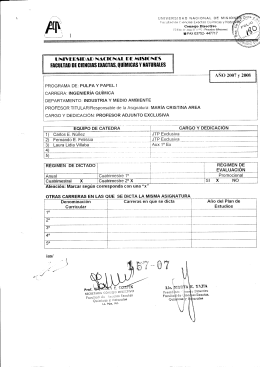 157/07 - Facultad de Ciencias Exactas, Químicas y Naturales