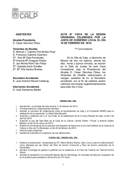 Junta de Gobierno Ordinaria del 18 de febrero de 2014