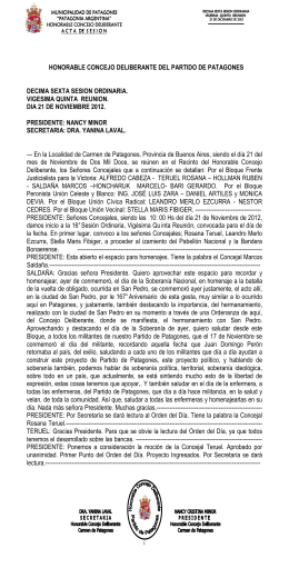 16º ordinaria - Honorable Concejo Deliberante Patagones