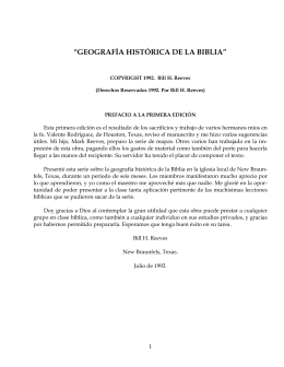 "GEOGRAFÍA HISTÓRICA DE LA BIBLIA”