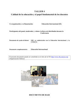 Documento de base - International Bureau of Education