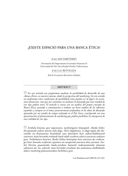 ¿EXISTE ESPACIO PARA UNA BANCA ÉTICA?