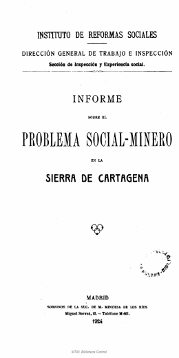 PROBLEMA SOCIAL-MINERO - Ministerio de Empleo y Seguridad