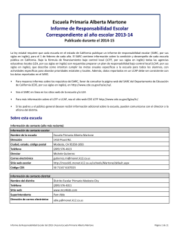 Escuela Primaria Alberta Martone Informe de Responsabilidad