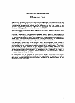 Noruega - Naciones Unidas El Programa Maya